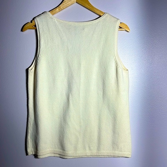 Jones New York Sleeveless Tank Women’s Sweater Ivory/Cream Size Large - Picture 3 of 5
